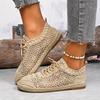 Women's Lace-Up Knit Moccasin-Style Shoes