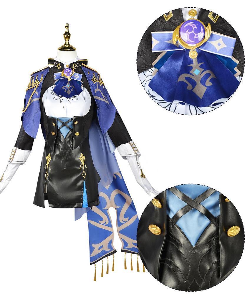 Genshin Impact Cosplay Chlorinde Cosplay Costume Chlorinde Uniform Chlorinde Genshin Impact Eye Duel Agent Shadow Hunter [NOKIJP] God's