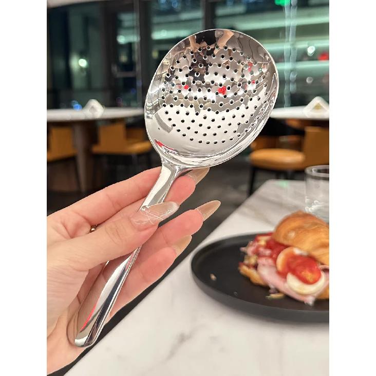 2Pcs Stainless Steel Ladles For Serving Soup Rice Serving Spoon Drain Hole Heat Insulated Handle Kitchen Utensils For Daily Use4