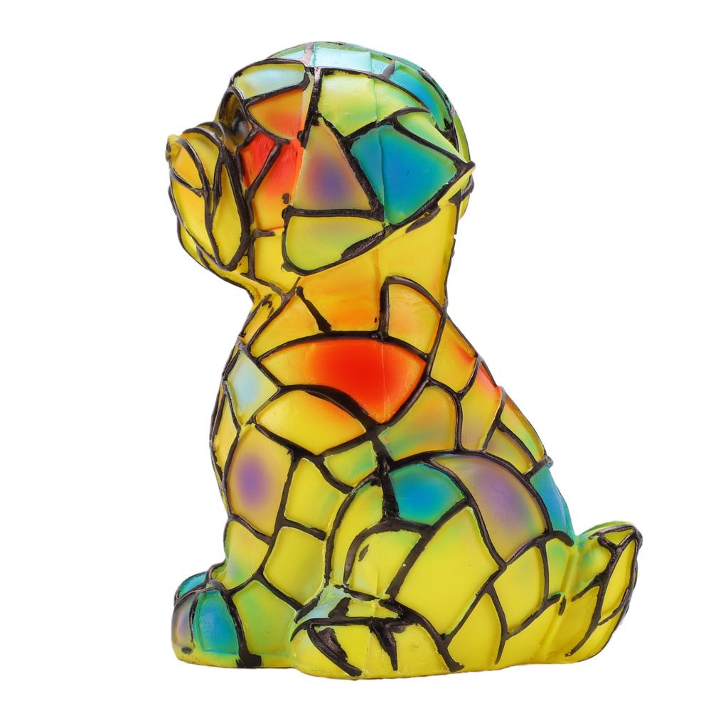 Small Dog Lamp Retro Stained Resin Tabletop Night Light 3D Cute Puppy LED Table Lamp Home Decor