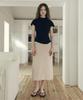 JUCYJUDY Mock Neck Shirring Jersey Top J1Ts321A