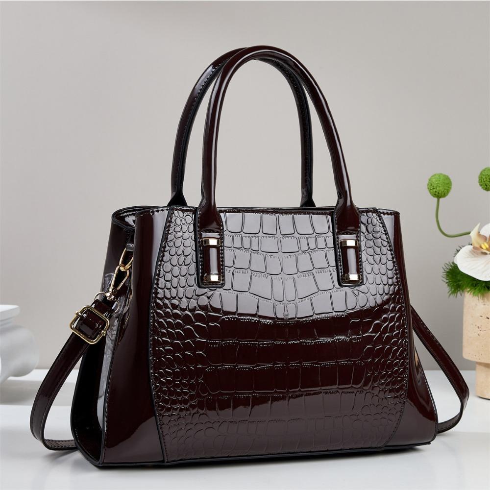 New Fashion Crocodile Pattern Handbag,Large Capacity Shoulder Crossbody Tote Bag
