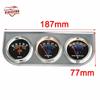 2'' 52mm Auto Car Oil Pressure Water Temp Amp Meter Gauge With Sensor Triple Gauge Set Mechanical Chrome Panel Black Face