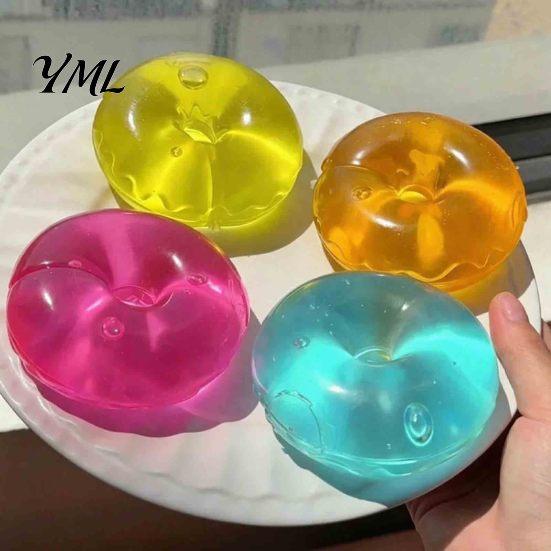 Sensory Play Materials Coconut Oil Squeeze Toy, Donut Ball, Handmade Calming Toys for Focus Slow Rebound Fidget Toy Stress Relief