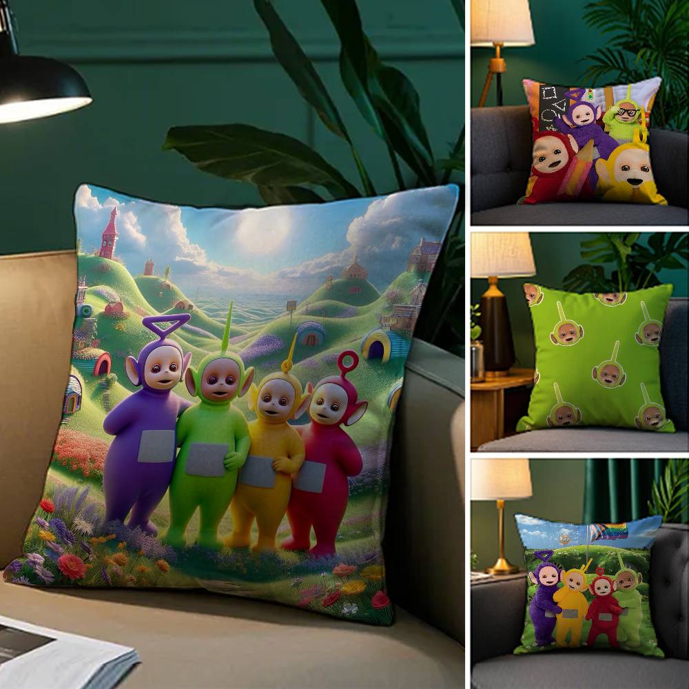 Childrens Cute Companionship Teletubbies-A Pillow Case Comfort Sofa Bed Silky Elegant Invisible Zipper Decorative Cushion Cover