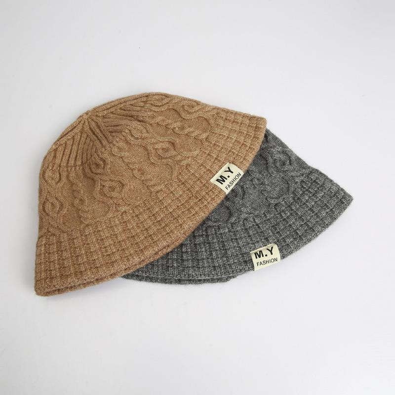Hats for Women Autumn and Winter Basin Hat Knitted Wool Hat Fisherman Hat Warmth and Thickened Face Showing Small Pullover Hat Head Hat