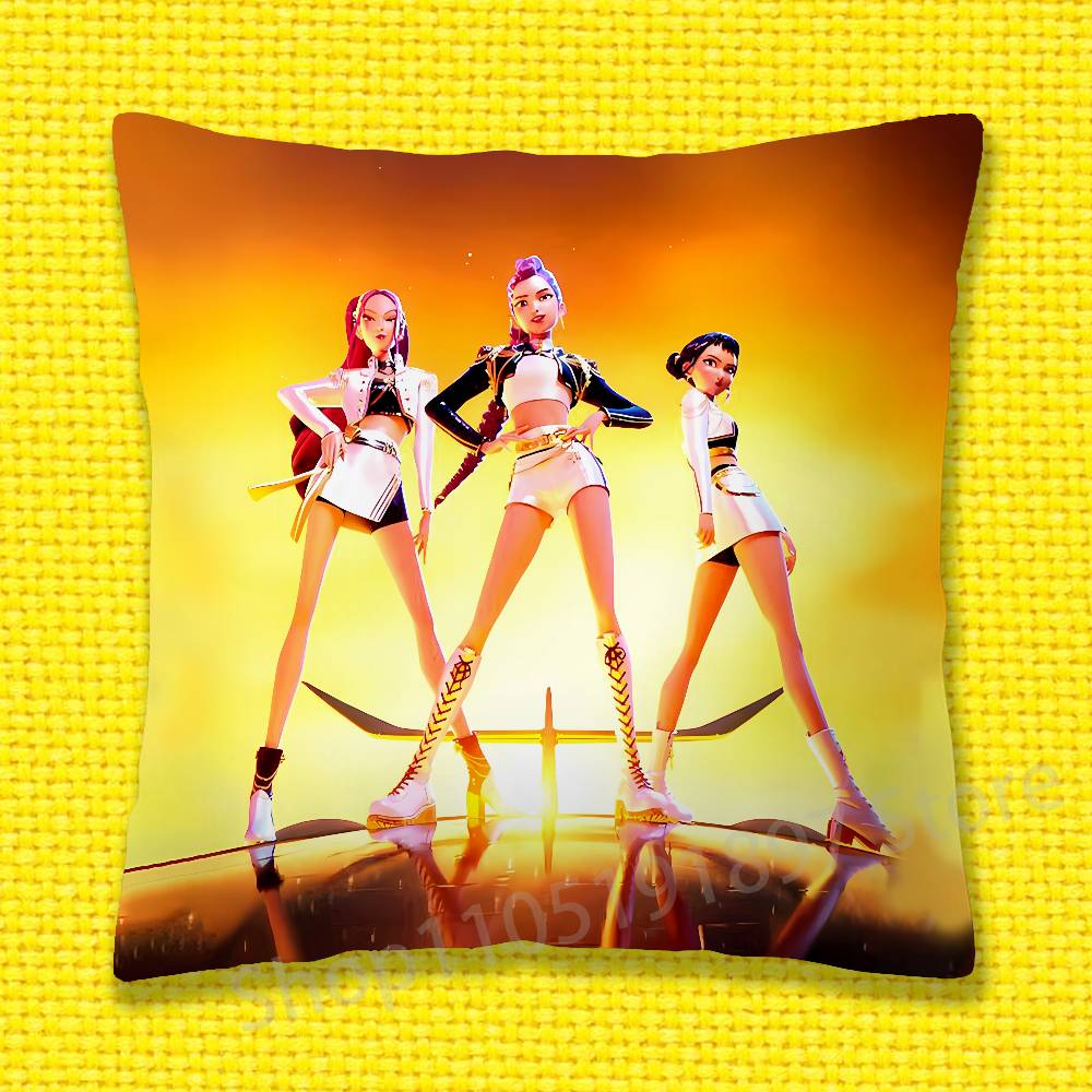 D-Demon H-Hunters Jinu Girl Throw Pillow Case For 50x50cm 40x40cm 55x55cm 45x45cm 30x30cm Square Bedroom Pillowcase Cover