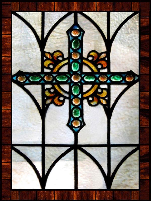 Window Film Frosted Religious Stained Glass Films,Customized Crosses Dove Static Cling Church Pattern for Office Home Decor