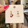 European & American Christmas Earrings: Festive Alloy Oil Drop with Tree, Snowflake, Elk & Bell Designs.