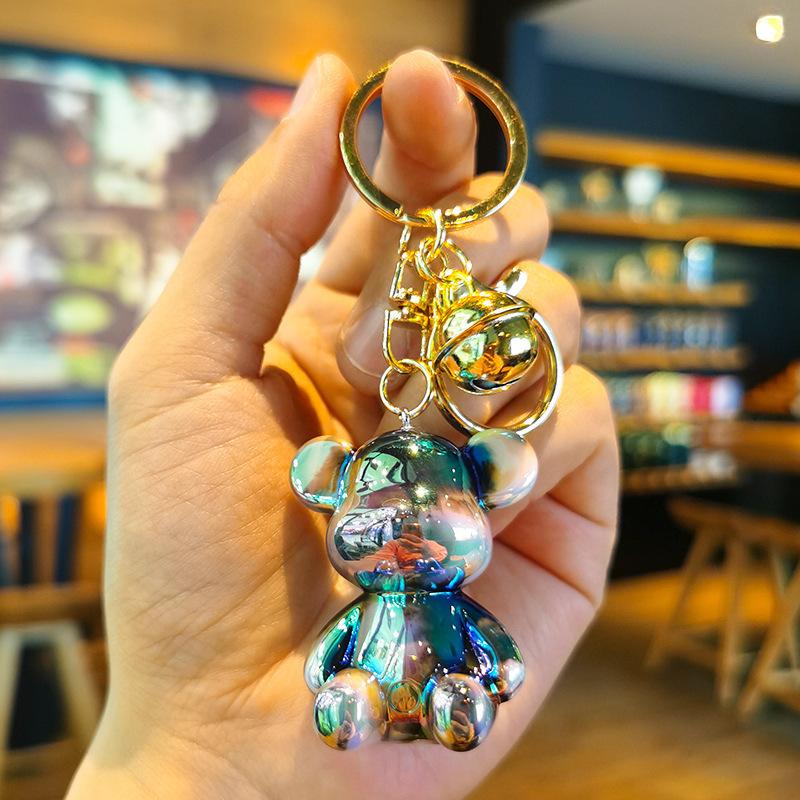 Acrylic Bear Figurine Keychain Cartoon Vibrant Color Couple s Keychain Kawaii Cute Personalized Gifts Y2k Fashion Toys Anime