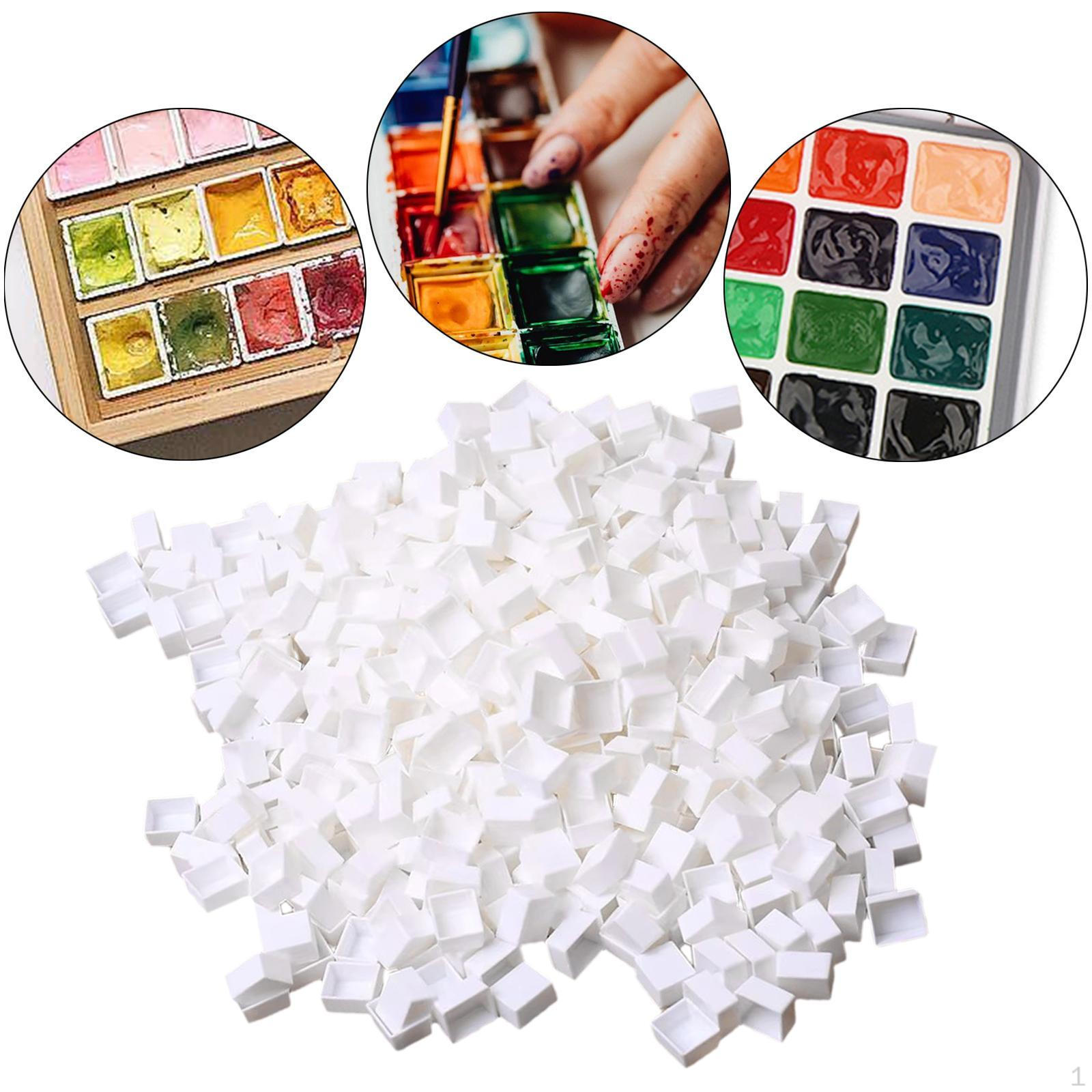 

100 Пустых Полукастрюль Расписанные Полукастрюли Расписанная Палитра для Акриловой Палитры White 1.1x1.5x0.5cm