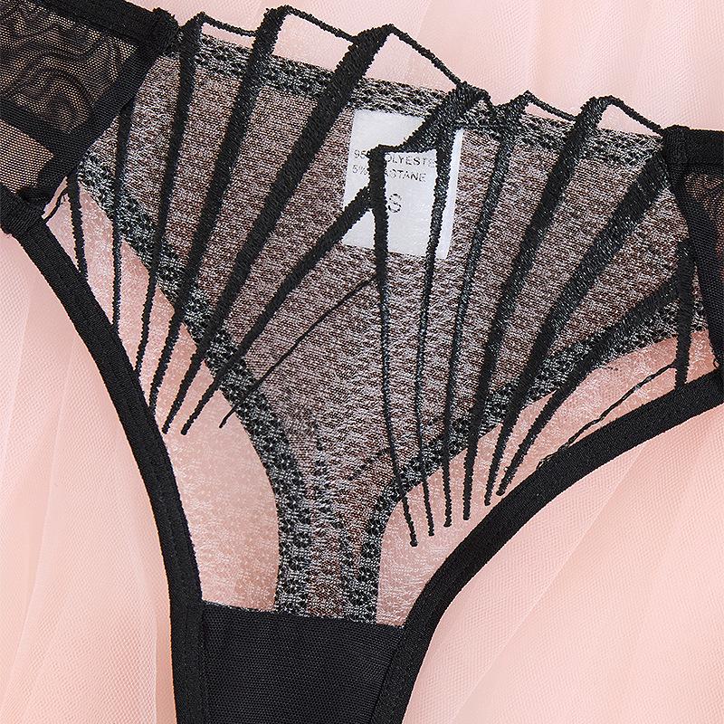 Z Cross-Border Ultra-Thin Lace Mesh Lingerie Set with Steel Ring