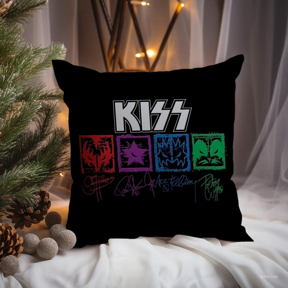 Rock K-Kiss Band Music Cushion Cover Premium Comfort Reversible Pillow Cove -Two in One Design for Any Room & Car Interior