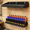 Dark Metal Screwdriver Rack Wall Mounted Tool Shelf For Easy Access And Space Saving In Workbench
