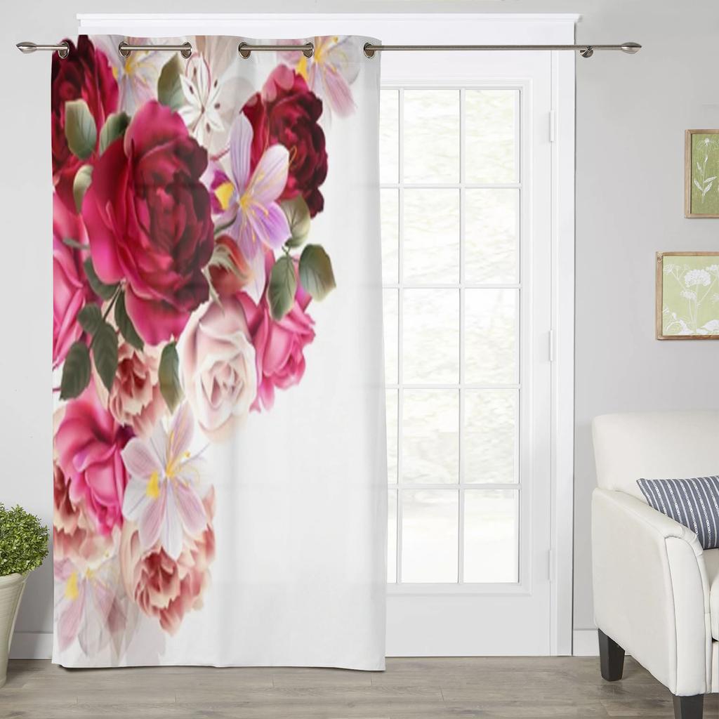 Όμορφες Τριανταφυλλιές Και Υάκινθοι Λουλούδια Κουρτίνες Παραθύρου Για Σαλόνι Πολυτελής Διακόσμηση Υπνοδωματίου Κουρτίνες Επεξεργασία Παραθύρου Κουζίνας