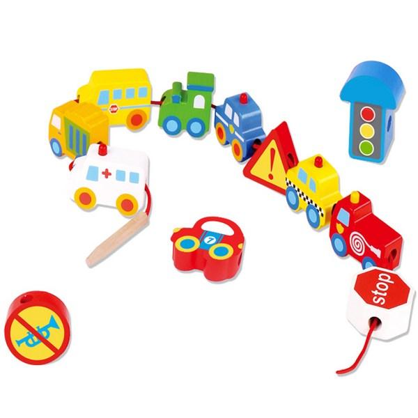 

Игрушка-веревочка Touki Toy деревянная машинка TKB512-B, 1 шт., Корейские игрушки