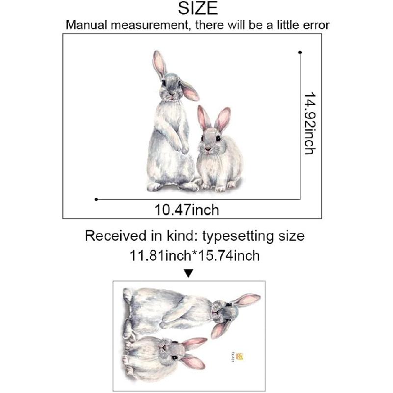 Wall Stickers Removable Vinyl Sticker Cute Animal 3D Bunnies Rabbits Decorative Wall Stickers Restaurant Shop for Living Room, Bedroom and Room Wall