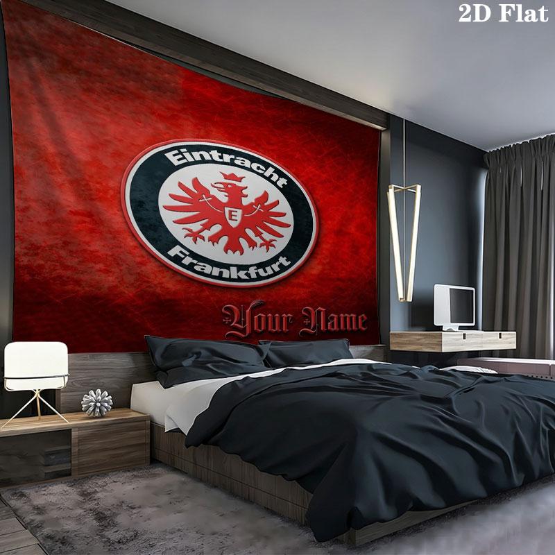 Eintracht Frankfurt Custom Name Wall Tapestry Aesthetic Wall Hanging Printed Fabric Blanket Decorative Tapestries for Bedroom Living Room Home Decor