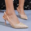 Fashion 2025 Summer Classics Women's Slingbacks High Heels Pointed Toe Thin Heels Buckle Strap Pumps for Fashion Dress Party Sandals