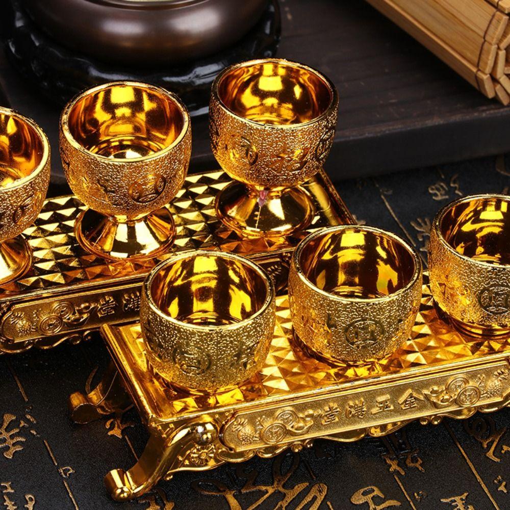 Gospodărie Golden Temple Cup Decorative Vin Pahare Ceai Altar Ceainic