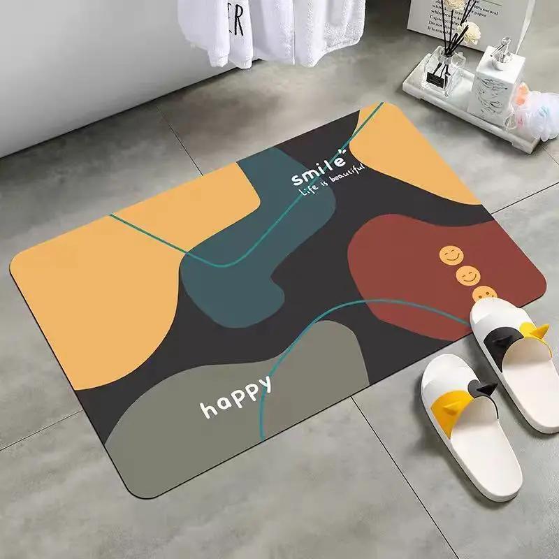 Toilet Bathroom Absorbent Floor Mat Diatom Mud Toilet Entry Door Mat Toilet Non-Slip Foot Mat At Home Door Aaaa