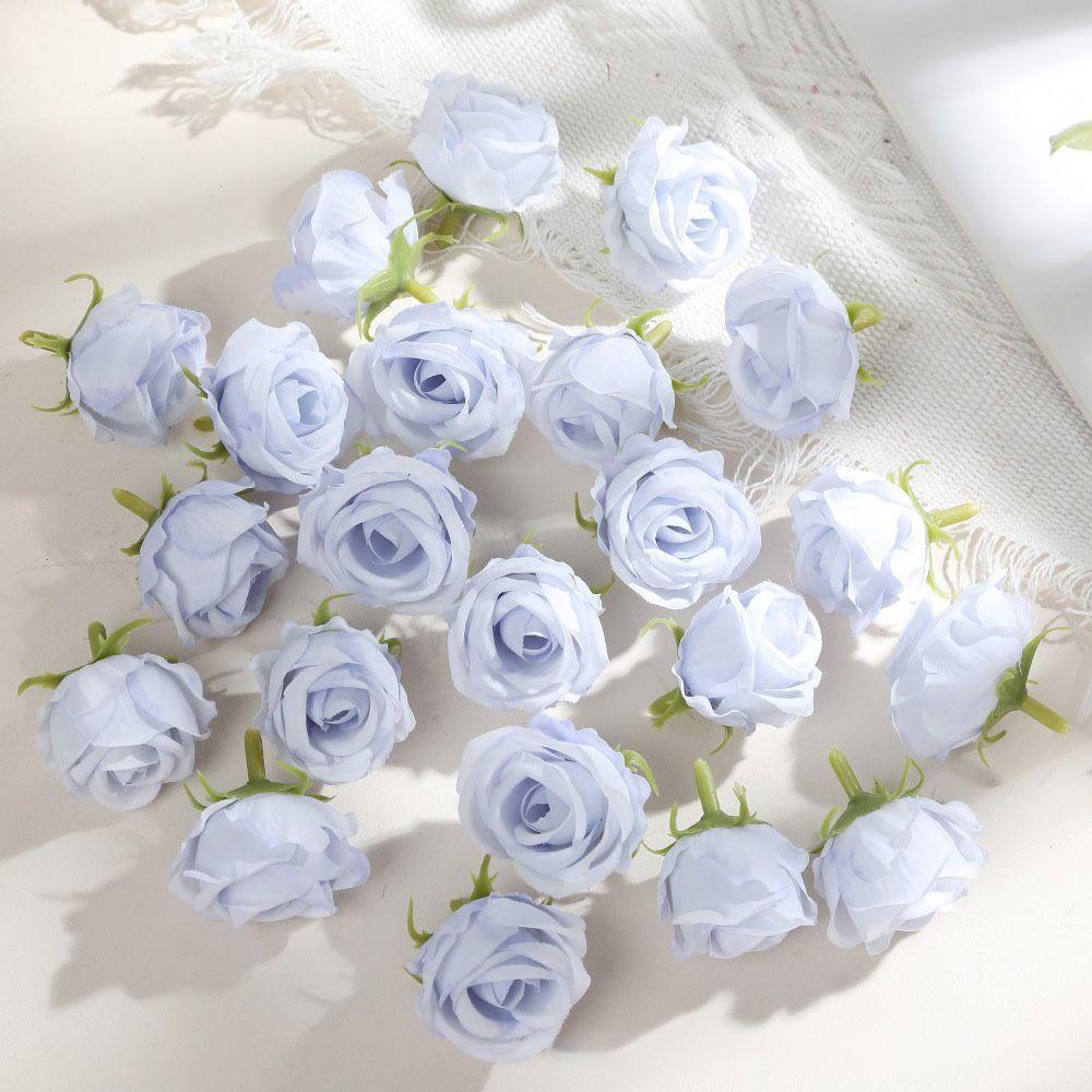1pc Fashion Silk Artificial Flowers Table Wreath Diy Craft Simulation Flowers Realistic Soft Rose Heads Photography Props