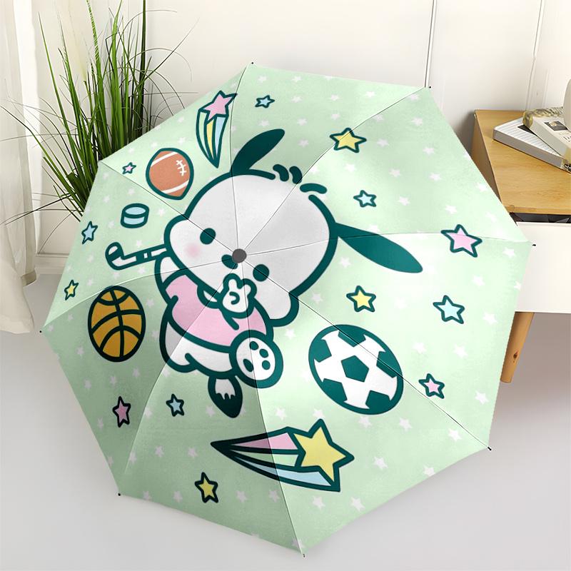 

1pc Kawaii Sports Ball Automatic Folding Umbrella - Portable 3-Fold Design with 8-Bone Iron Frame, Perfect for Outdoor, Festive Gifts, Travel, Daily U