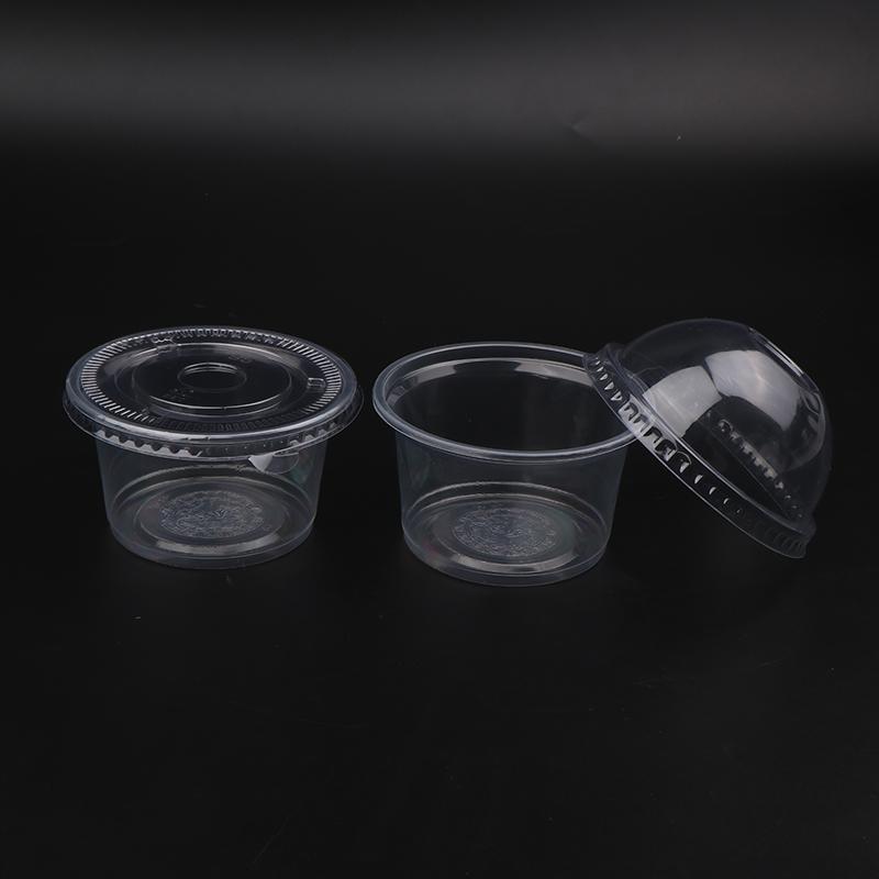 50Pcs 250Ml Disposable Salad Cup Transparent Plastic Dessert Cups Bowls Container With Dome/Flat Lids Ice Cream Dessert Cups