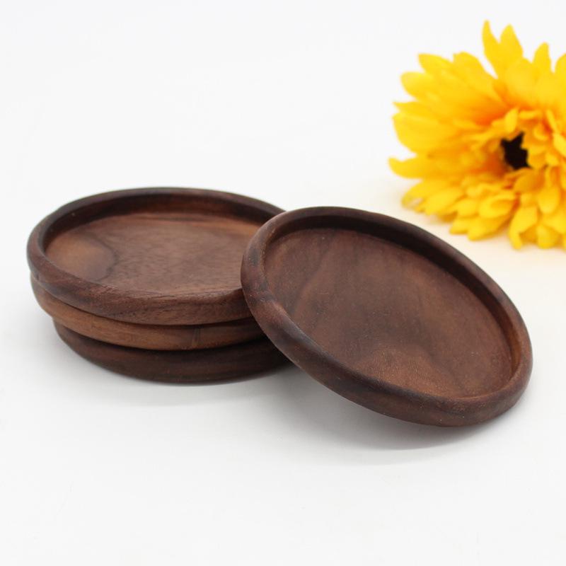 Japanese Tea Ceremony Wooden Coasters - Beech & Walnut Insulation Mats