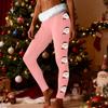 Women's Fashion Casual Fleece-Lined Patchwork Print Straight-Leg Pants