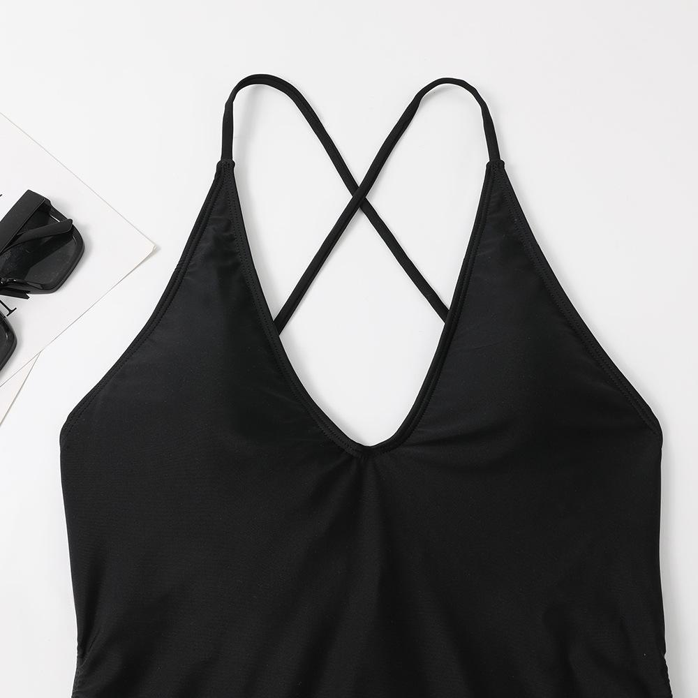 Costume da bagno sexy a fascia intera da donna 2023 stile europeo e americano, tinta unita e stampato