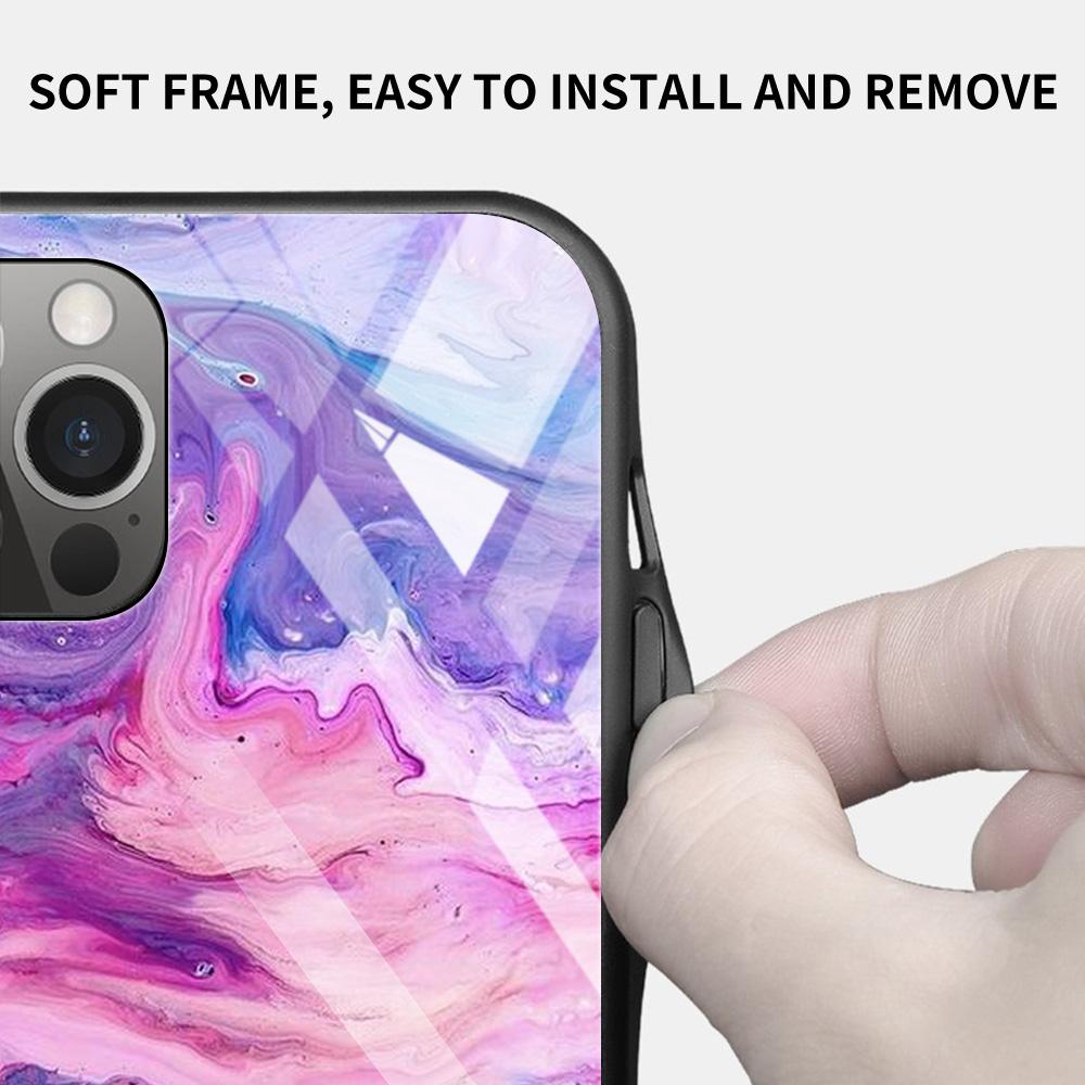 Tempered Glass Case For Iphone 12 11 Pro Max 14 13 12 Mini Fundas X Xr Xs Max 8 7 6s Plus Cover Shell Fundas Colorfull Marble