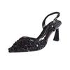 Fairy Style High Heels Women's Shoes with Side Empty Pointed Shallow Mouth High Heels Sandals Street Photography Casual Shoes