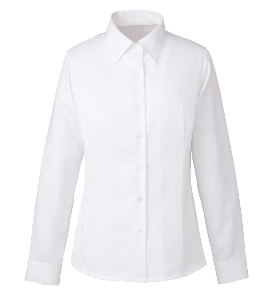 Carsey Enjoy EWB432 AIR CON Long Sleeve Shirt Size 15 PIQUÉ Blouse, White,