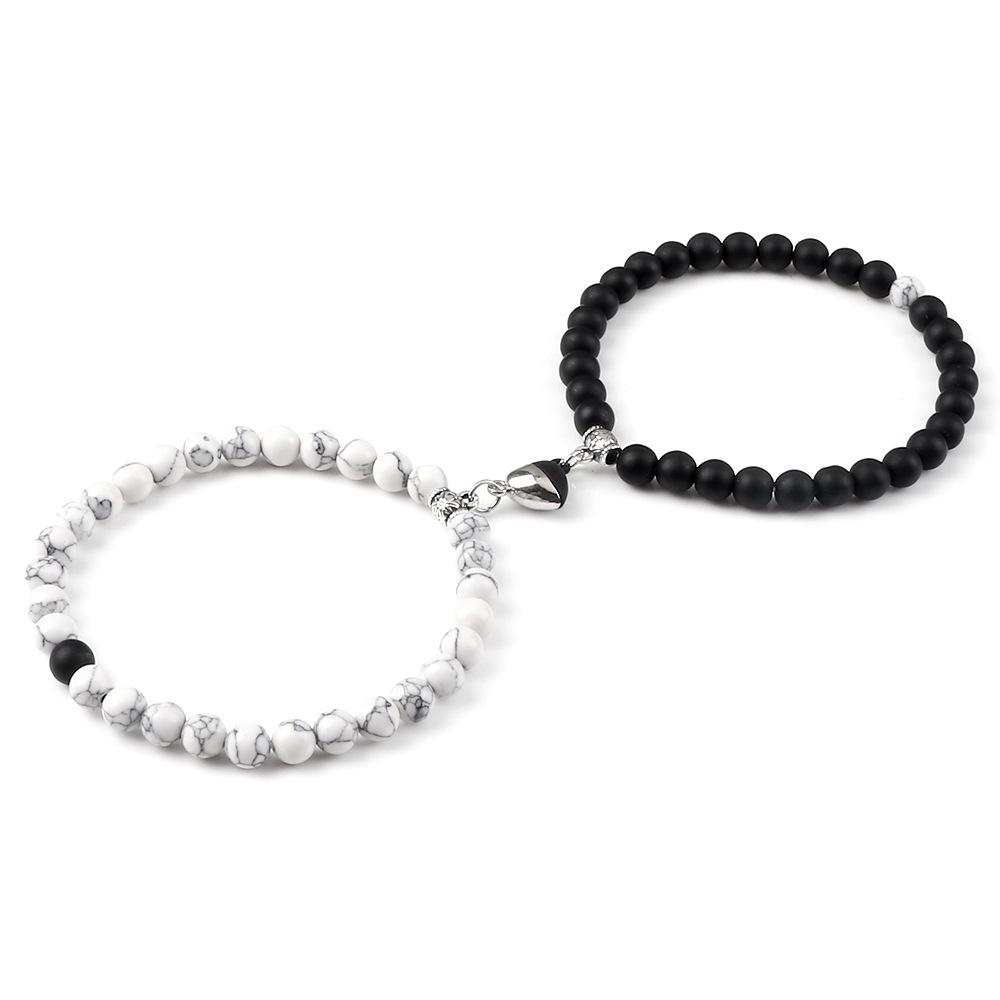 Heart-Shaped Magnetic Couple Bracelet - Best Friend or Sister Gift for Boyfriend - Japanese Korean Student Wristband In Stock
