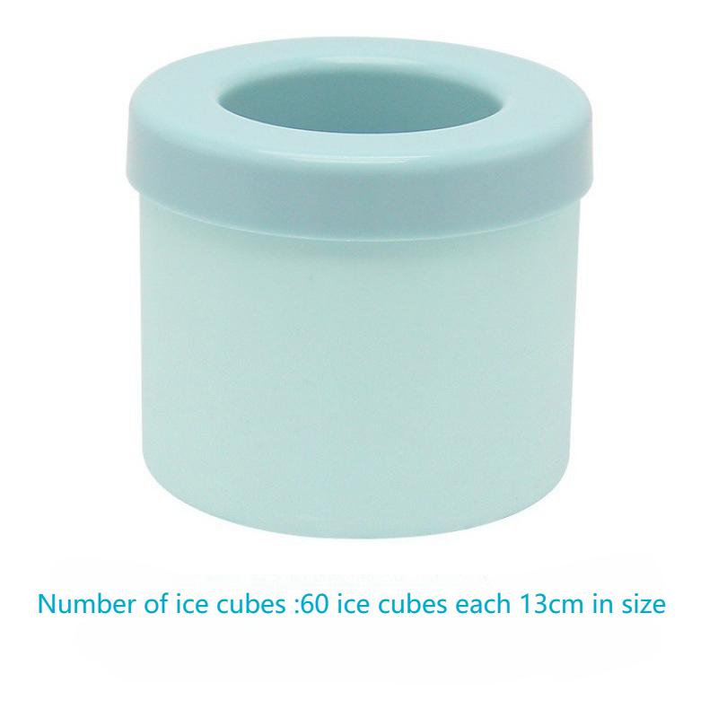 Silicone Ice Cube Molds, Cylinder Ice Cube Maker Cup,Easy Release Ice Cup,Holds to 60 Ice Cubes Portable Ice Bucket Mold