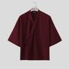 INCERUN Men V Neck Half Sleeve Side Lace-up Casual Loose T-shirts Tops