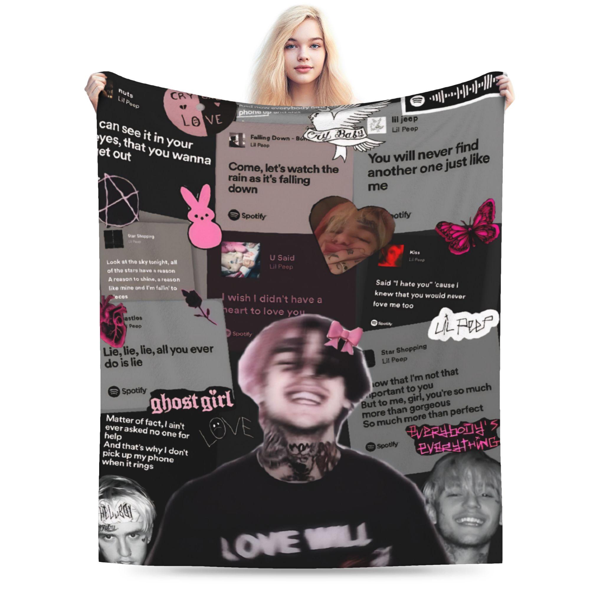 Helenal Unisex Lil Peep Cool Rapper Blankets Super Soft Velvet Comfortable Present Throw Blanket Plush Thin Quilt