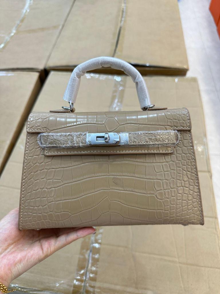 Europese & Amerikaanse Retro Krokodillenpatroon Kelly Enkelbandige Crossbody Tas: High-End, Modieuze, Lichte Luxe Handtas voor Dames