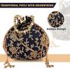 Jute Handbags for Women | Embroidered Women Potli Bag | Traditional Indian Goody Bags | Drawstring Bags for Wedding | Pack of 5