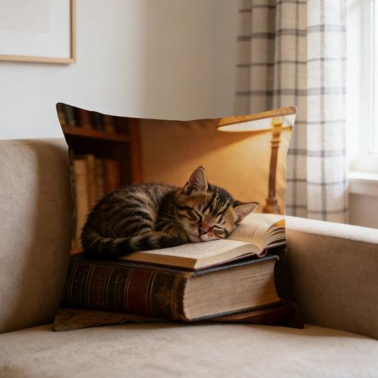 Realistyczna poszewka na poduszkę z kotem 18x18 cali Wzór kota Poszewka na poduszkę dekoracyjną Urocza poszewka na poduszkę z kotkiem do dekoracji domu Kanapy Sofy Salonu Sypialni