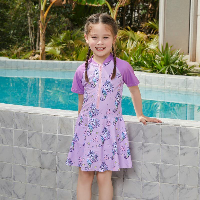 

Girls One-Piece Cute Swimsuit for Medium and Large Kids - Fashionable Swimwear for Hot Springs and Surfing XL (7-8 years)