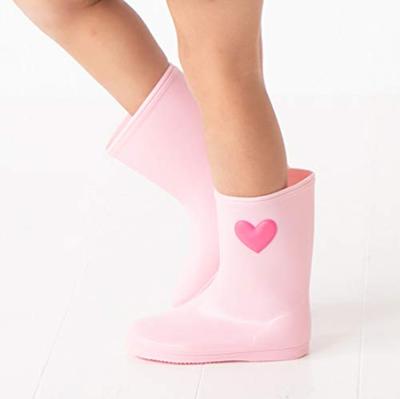 1315501 POMPKINS Heart Patch Rain Boots Made In Japan (Pink, 19cm)