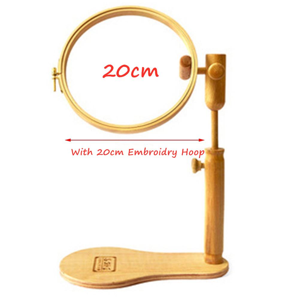 360 Degree Rotation Adjustable Wooden Embroidery Hoop Desktop Stand Cross Stitch Rack Frames Rings Adults Mother Gifts Sewing