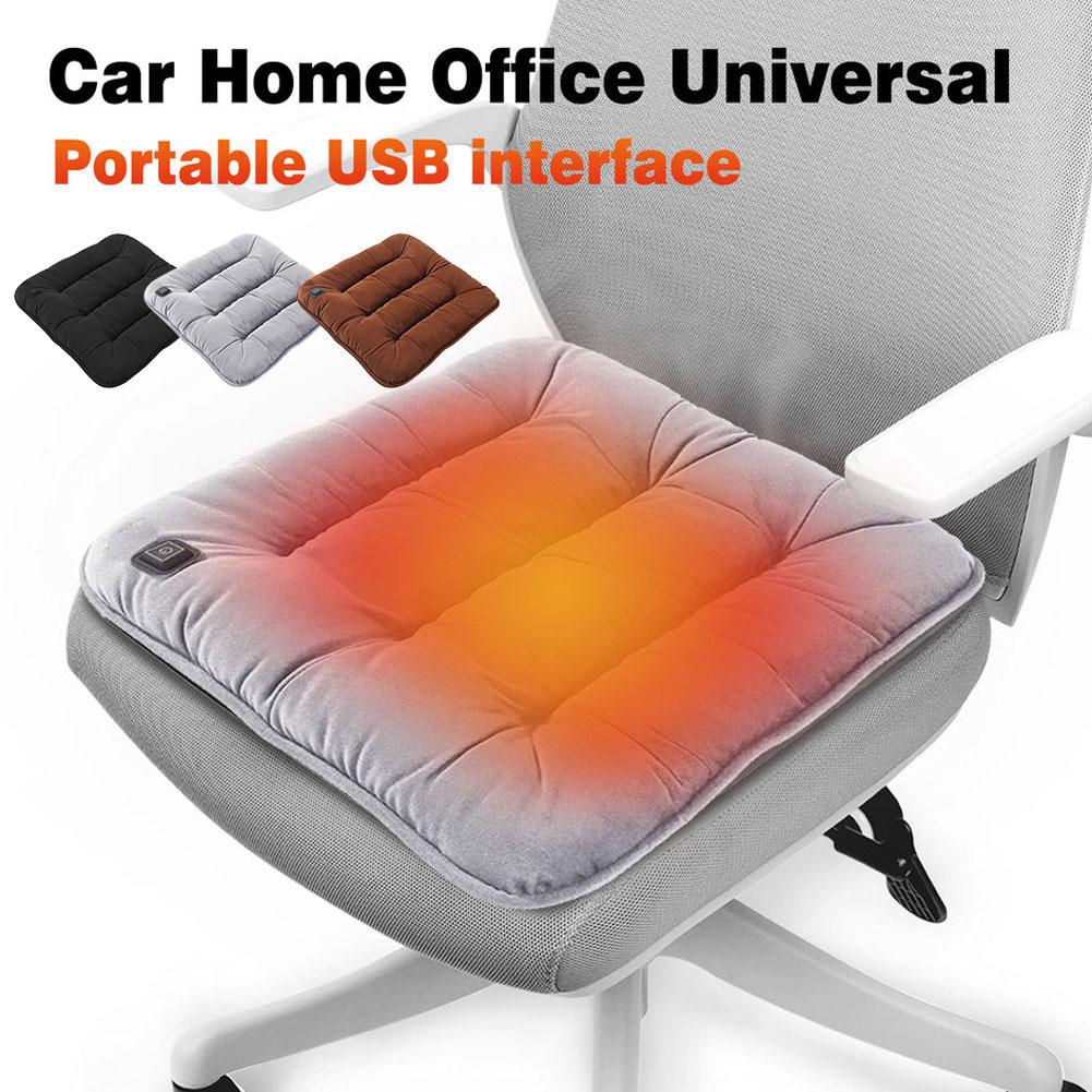 Car Heated Seat Cushion USB Power Graphene Heated Seat Pad For Car Interior Winter Quick-Heating Plush Seat Heating Pad