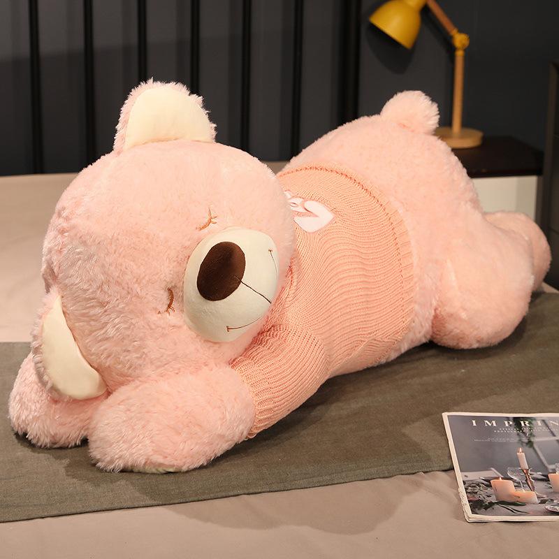 Large Sweater Bear Plush Toy Cute Hug Bear Big Throw Pillow Girl Bed Sleeping Hug Doll Doll Gift
