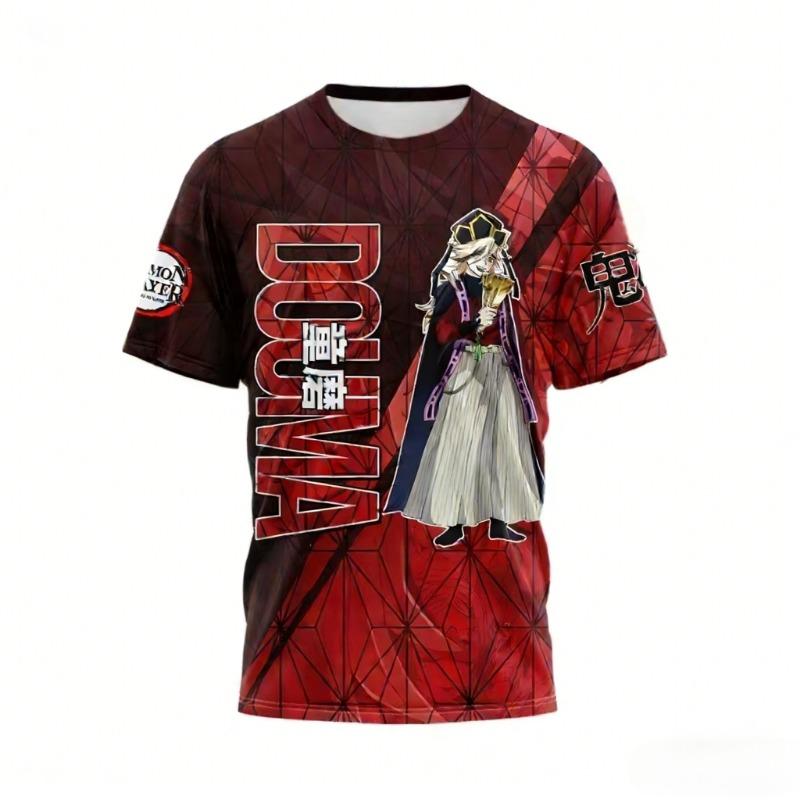 2026 New Demon Slayer Daki & Gyutaro T Shirt For Men 3D Print Anime Graphic Tee Short Sleeve Round Neck Casual Streetwear Tops