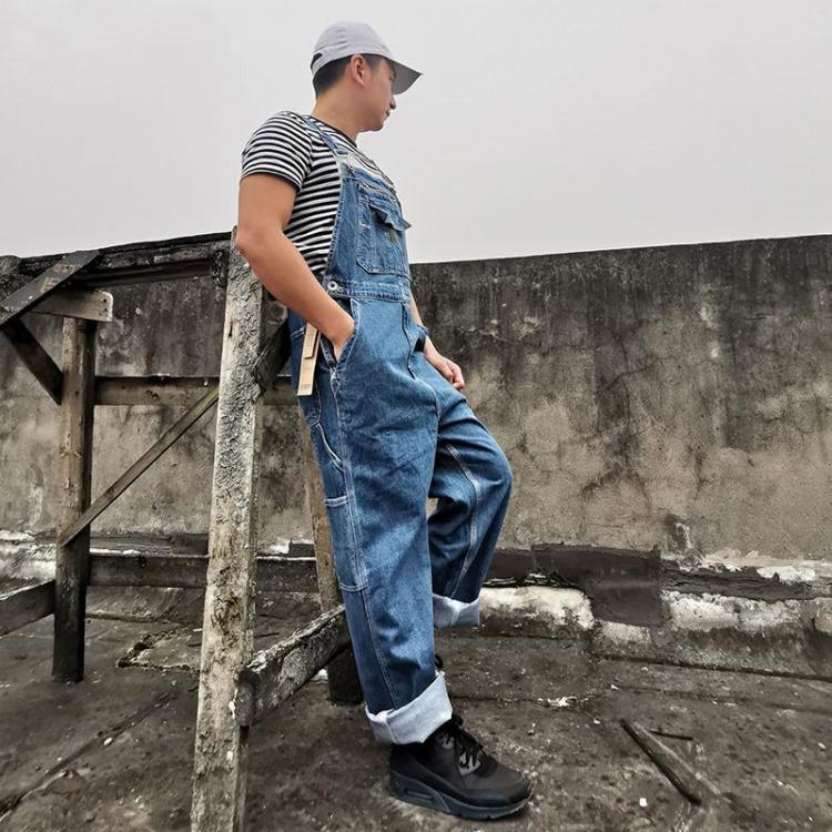 Herre Plus Size Blå Jeans Overall Jumpsuit Arbejdstøj Hot Denim Overall Stor Størrelse Fås 30 32 34 36 38 40 42 44 46 48 50