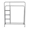 Rolling Double Rods Clothes Rack Space Saving Strong Load Bearing Stainless Steel Standing Garment Rack for Coats