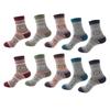 Vintage Style Mid-calf Socks Ethnic Style Printed Women's Winter Socks 5 Pairs of Thick Knitted Warm Anti-slip for Indoor